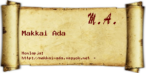 Makkai Ada névjegykártya